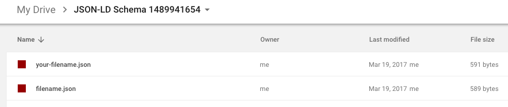 Save JSON-LD files to Google Drive