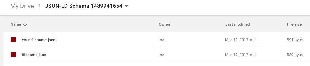 Save JSON-LD files to Google Drive