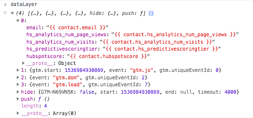 Hubspot data layer