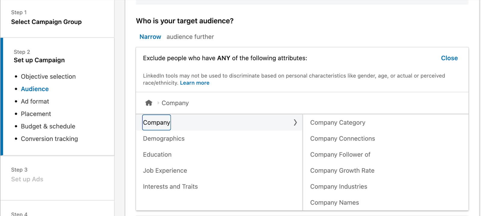Linkedin Ads Company targeting