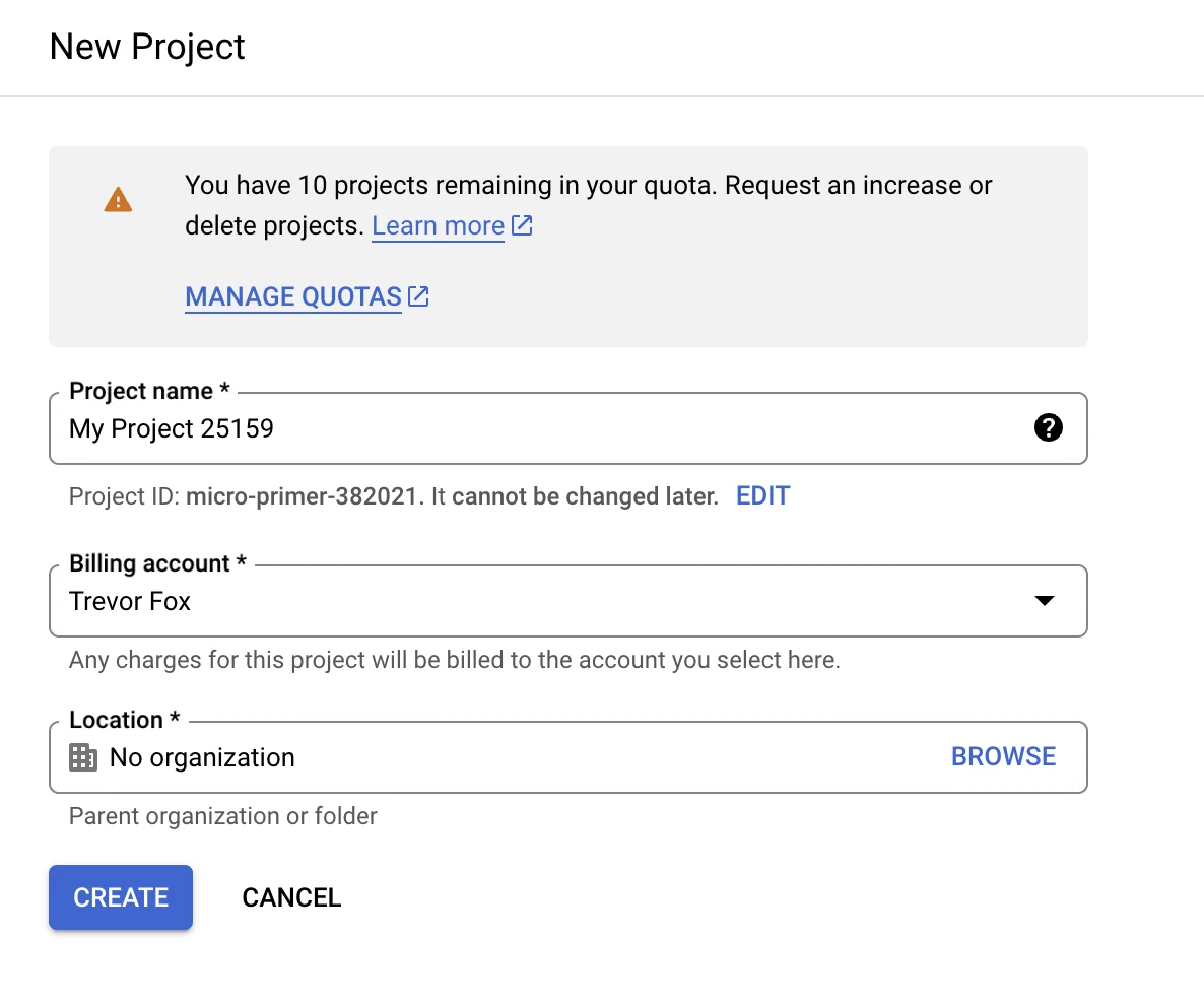 Create a Google Cloud Account